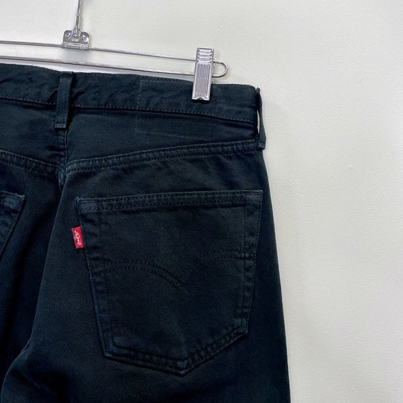 Reformation Repurposed Vintage Levi 501s Worn Black Finished Cuff Jeans sz 28 - Picture 4 of 6